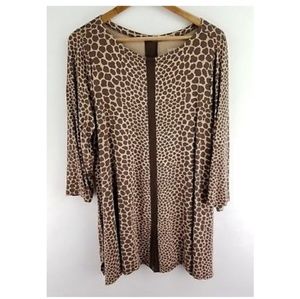 Soft Surroundings Shirt Beige Brown Giraffe 1X